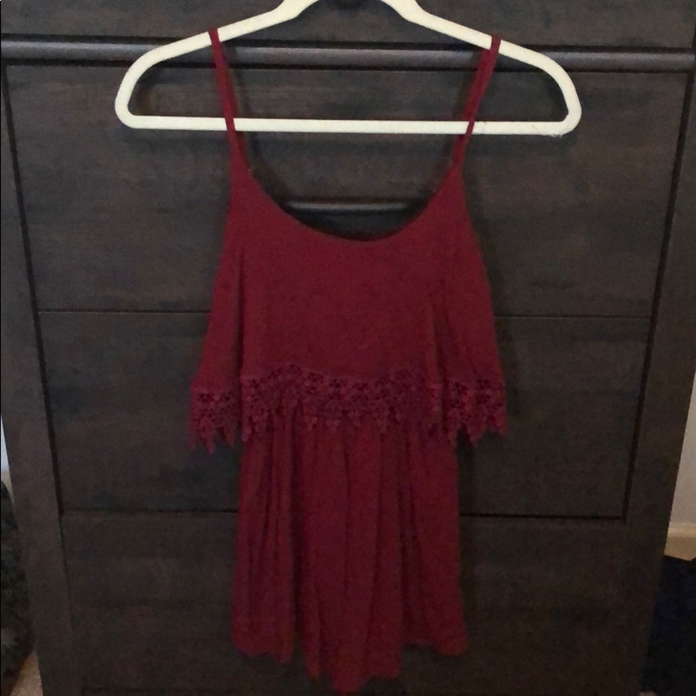 Dark red romper